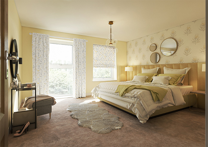 Floral Whimsy, Burnt Yellow - Made to Measure Curtains - Image 8